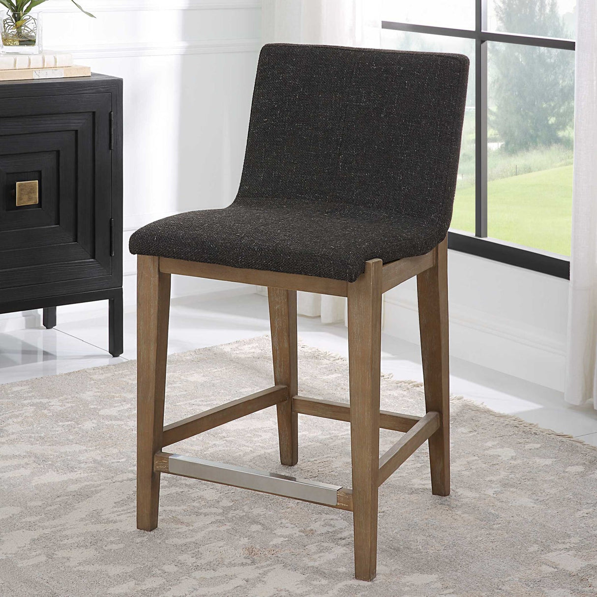 Brown Padded Counter Stool by Uttermost Klemens, alternate view 7