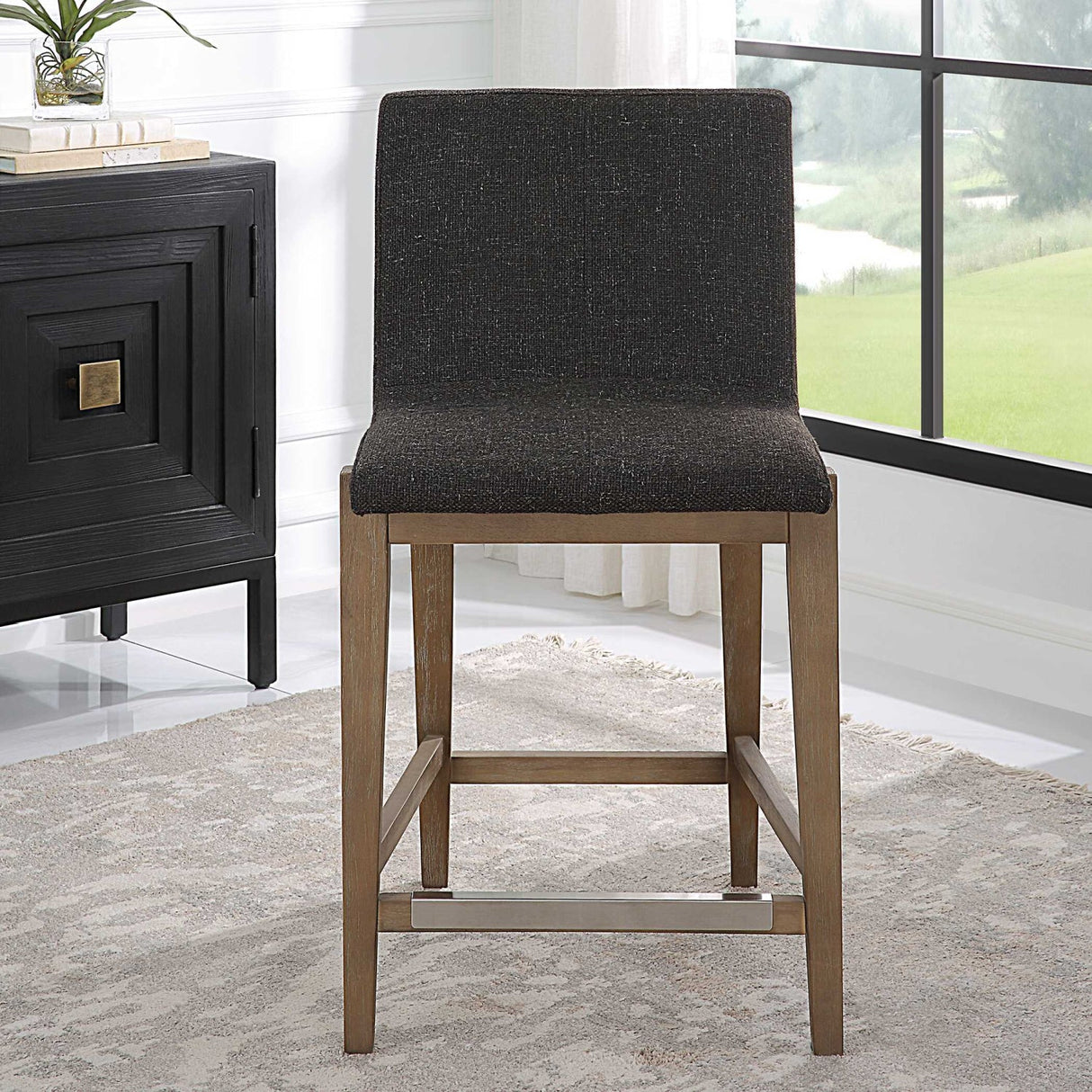 Brown Padded Counter Stool by Uttermost Klemens, alternate view 8