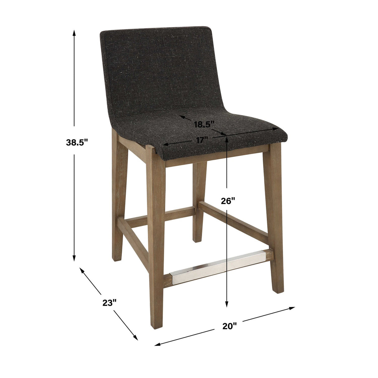 Brown Padded Counter Stool by Uttermost Klemens, alternate view 9