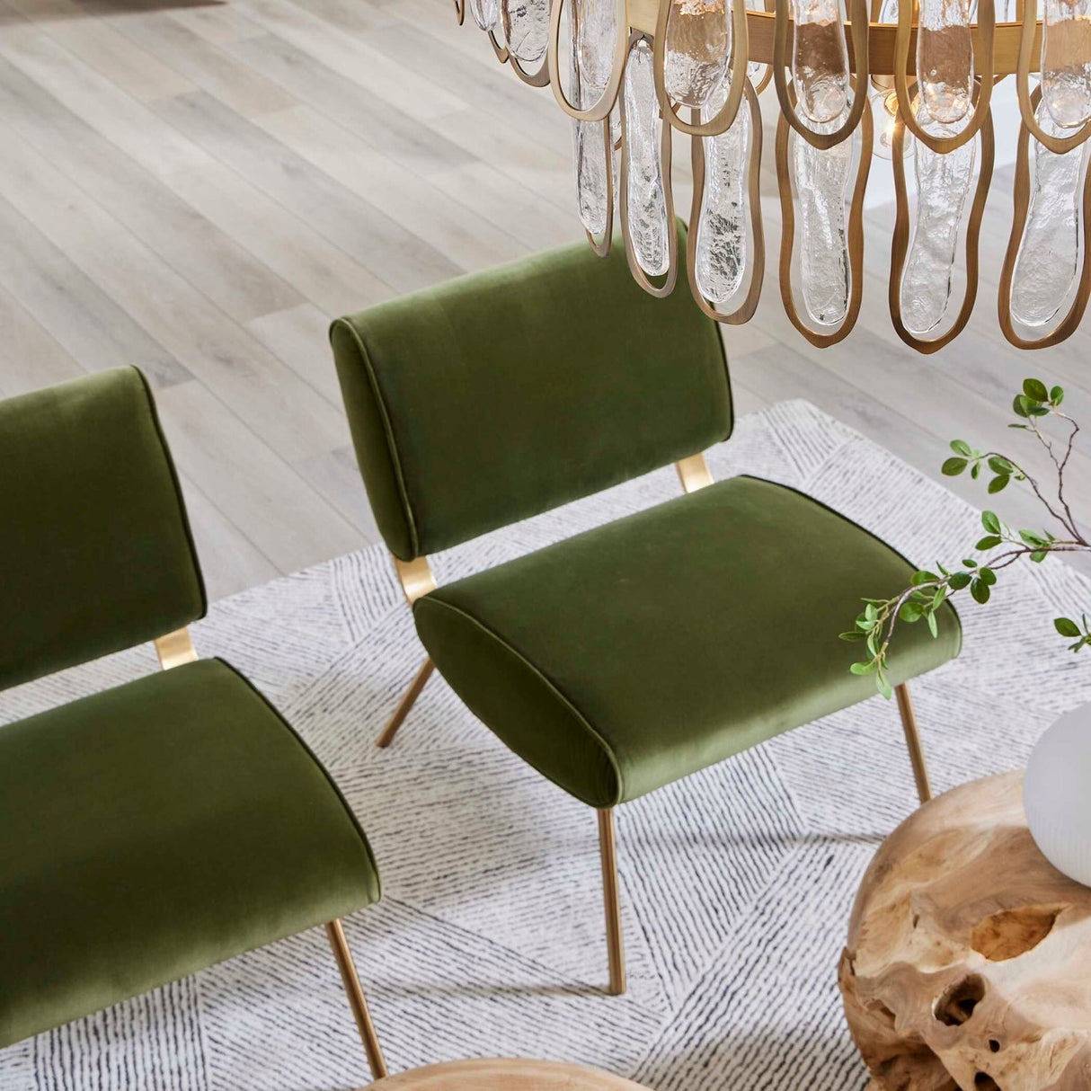 Green Velvet Accent Chair by Uttermost Knoll, alternate view 11