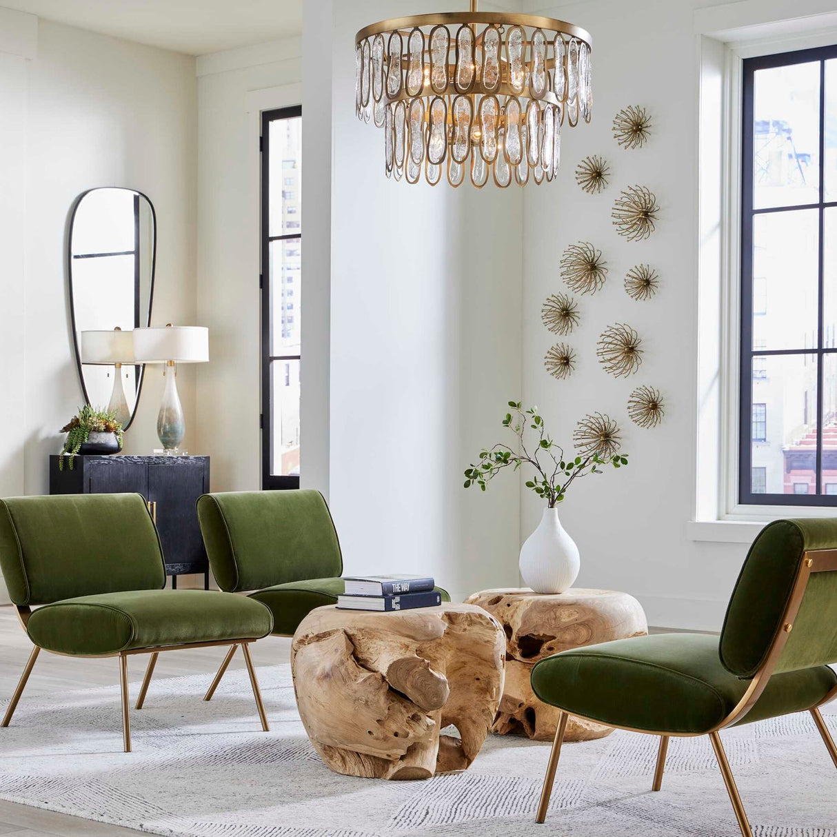 Green Velvet Accent Chair by Uttermost Knoll, alternate view 12