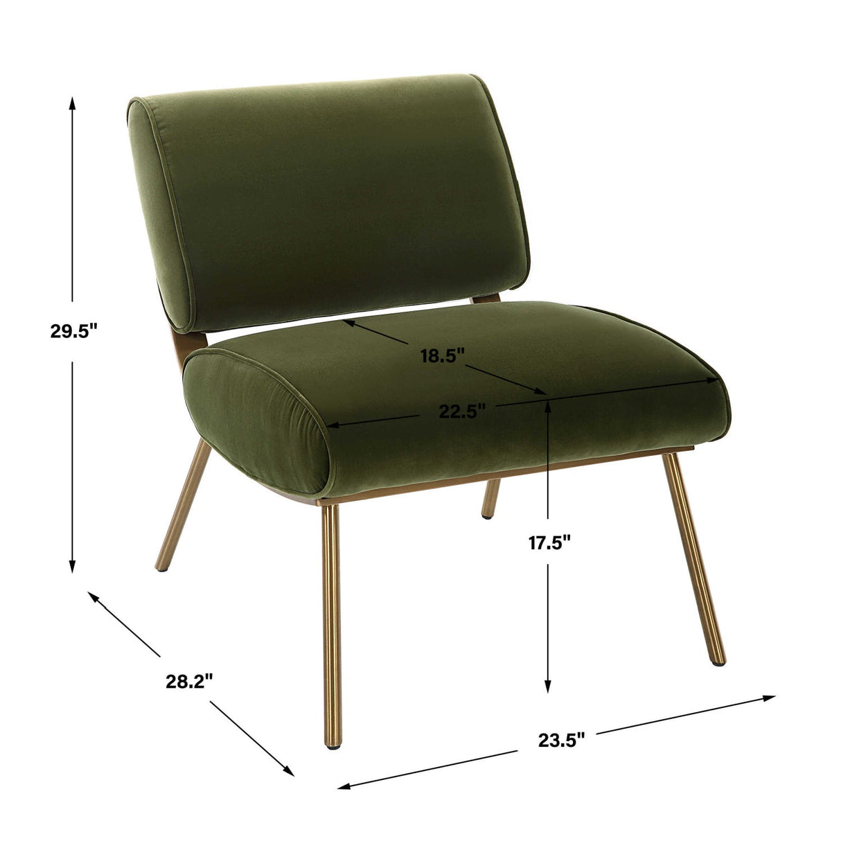 Green Velvet Accent Chair by Uttermost Knoll, alternate view 13