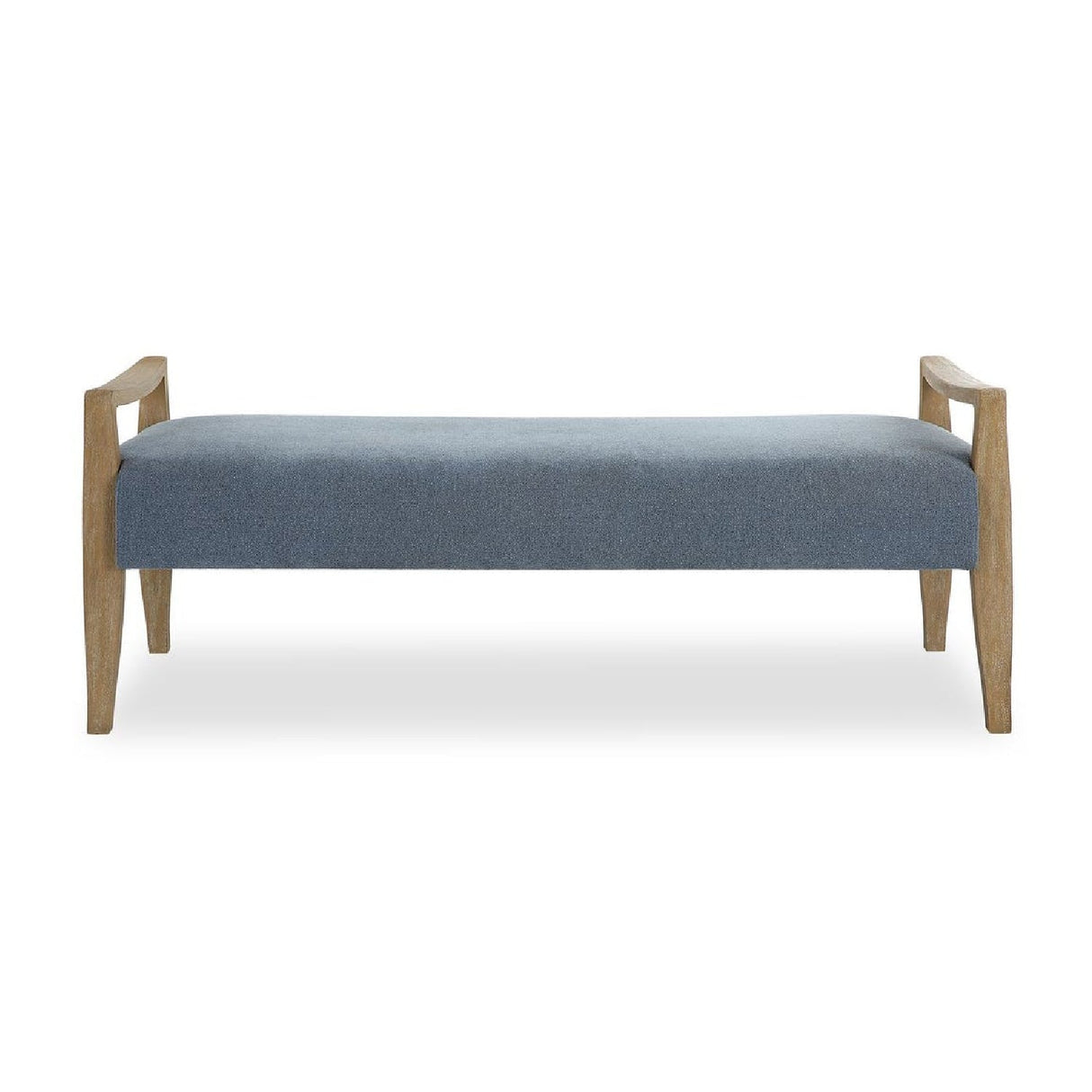 Wood Framed Blue Fabric Bench by Uttermost Daylight