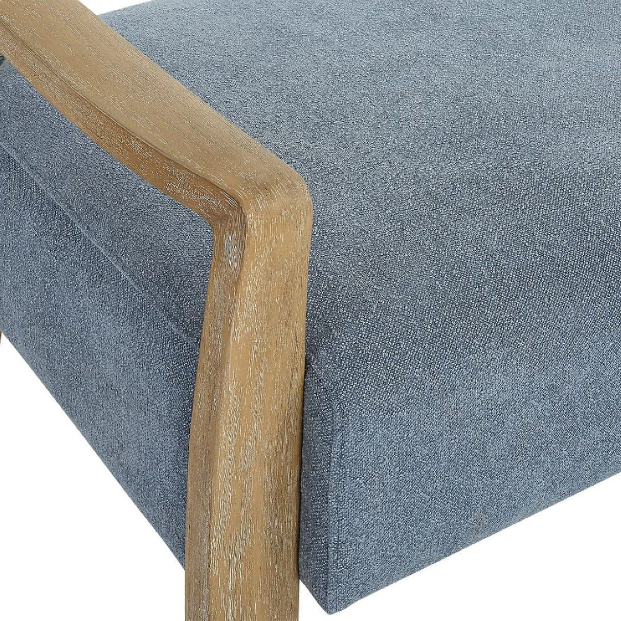 Wood Framed Blue Fabric Bench by Uttermost Daylight, alternate view 5