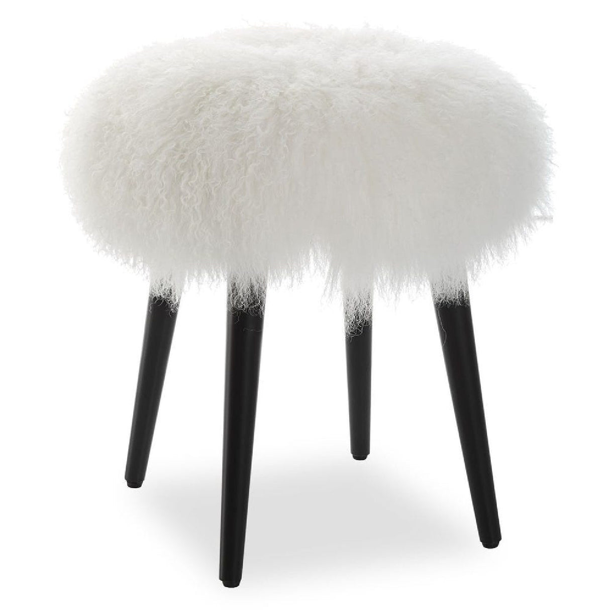 White Sheepskin Accent Stool by Uttermost Wooly