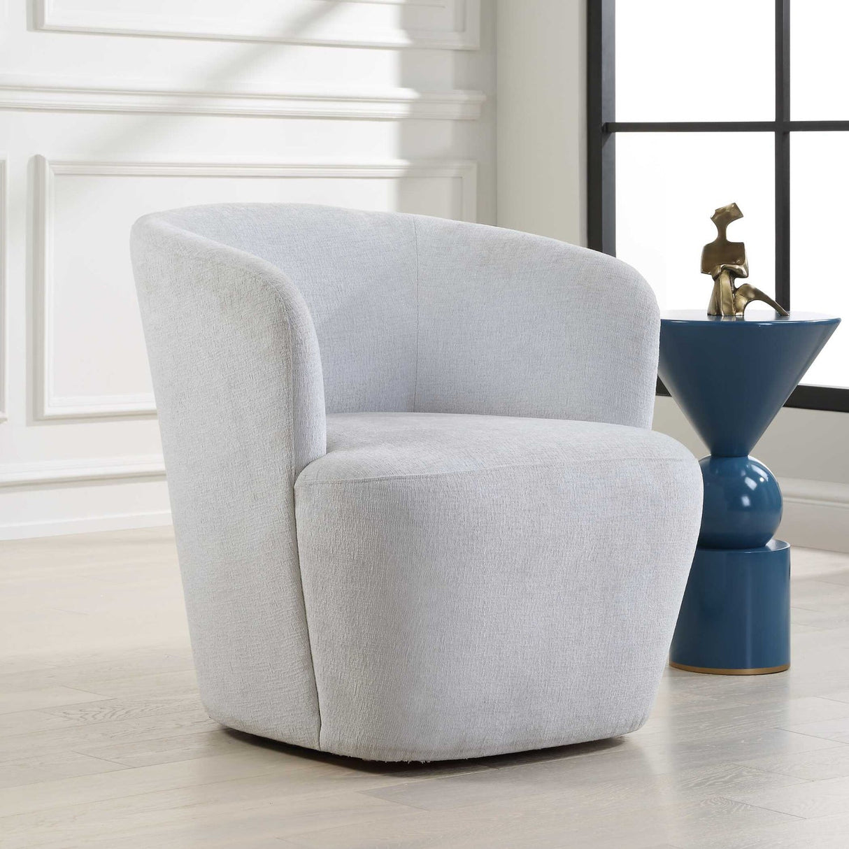 Barrel Style Swivel Chair by Uttermost Mist, alternate view 2