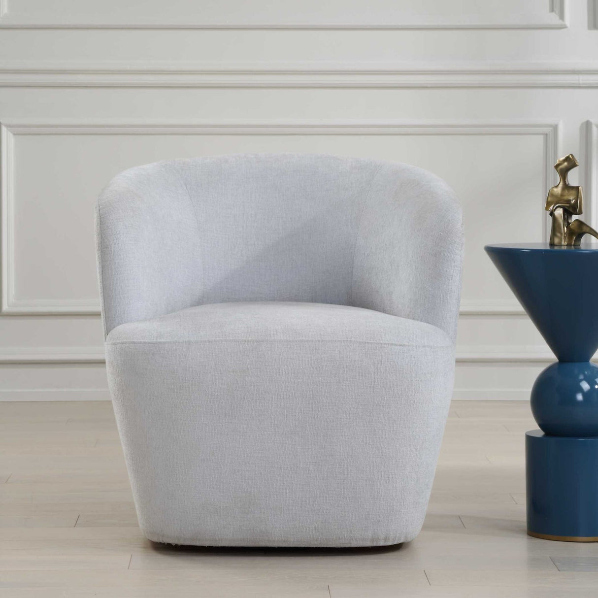 Barrel Style Swivel Chair by Uttermost Mist, alternate view 8