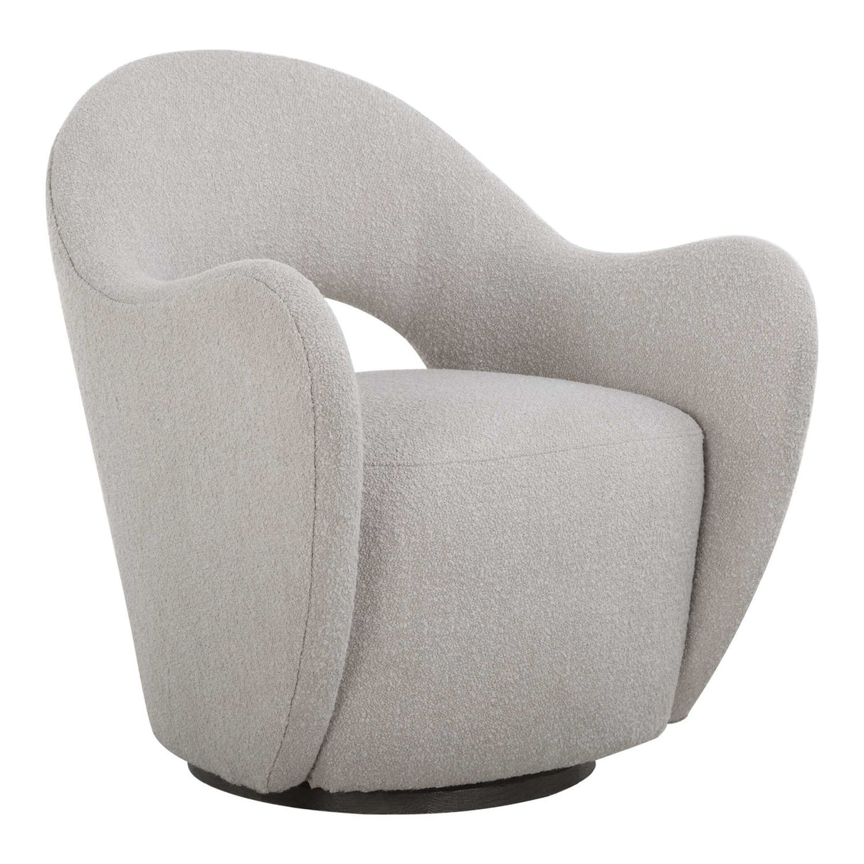 Beige Cutout-Back Swivel Chair by Uttermost Wander
