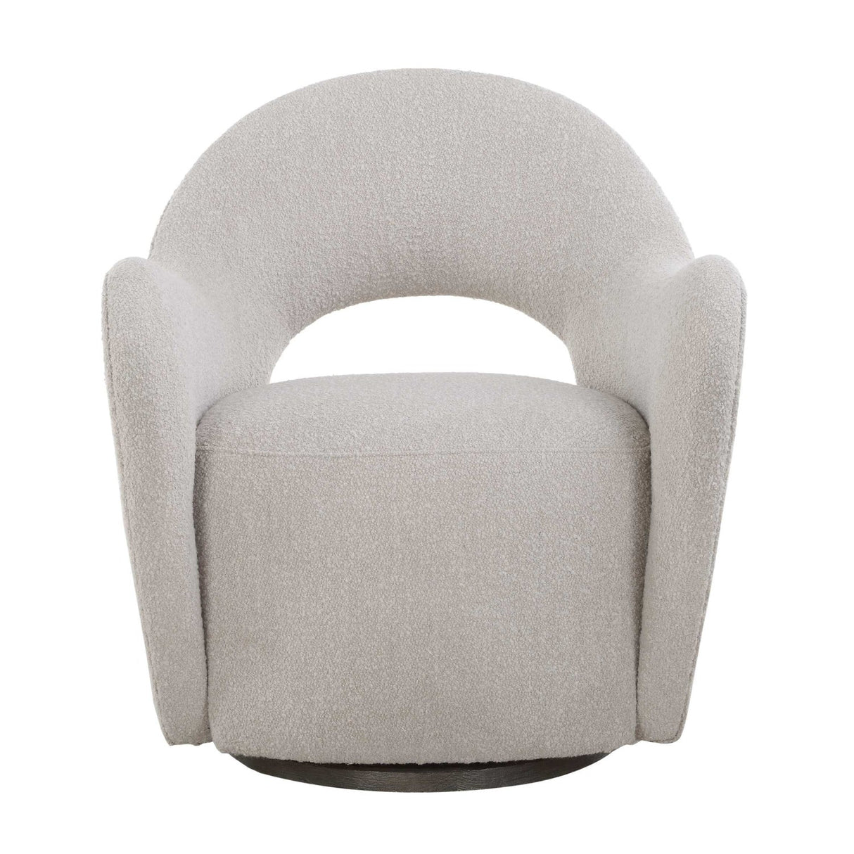 Beige Cutout-Back Swivel Chair by Uttermost Wander, alternate view 3