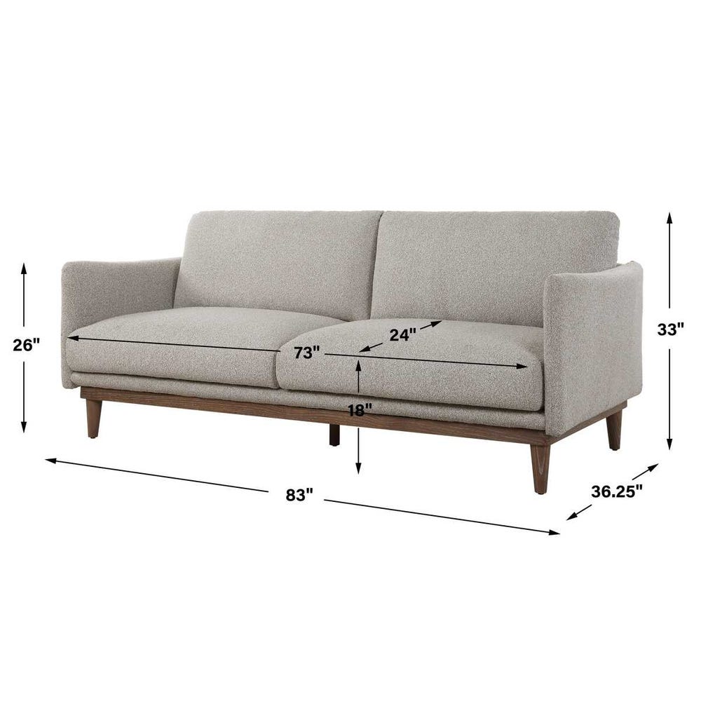 Beige Boucle Sofa by Uttermost Freefall, alternate view 6