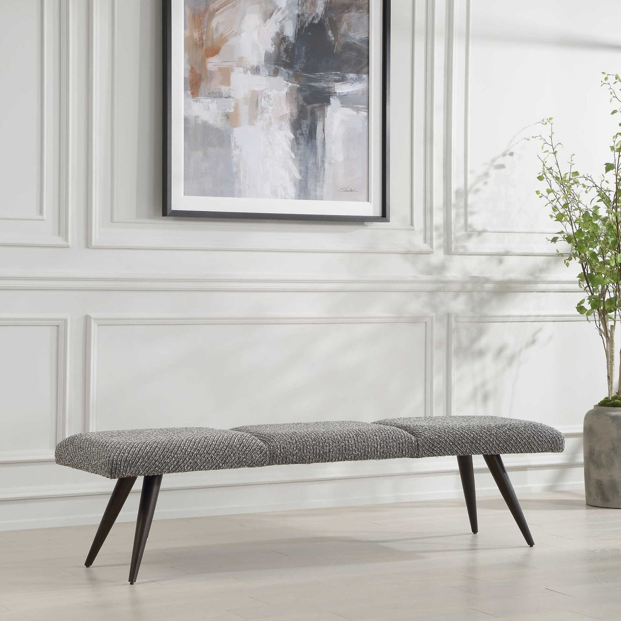 Gray Boucle Bench by Uttermost Bowtie, alternate view 8