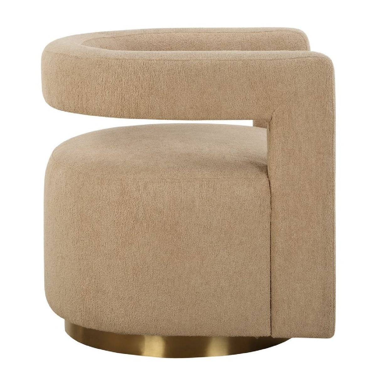 Beige Boucle Modern Swivel Chair by Uttermost Grounded, alternate view 4
