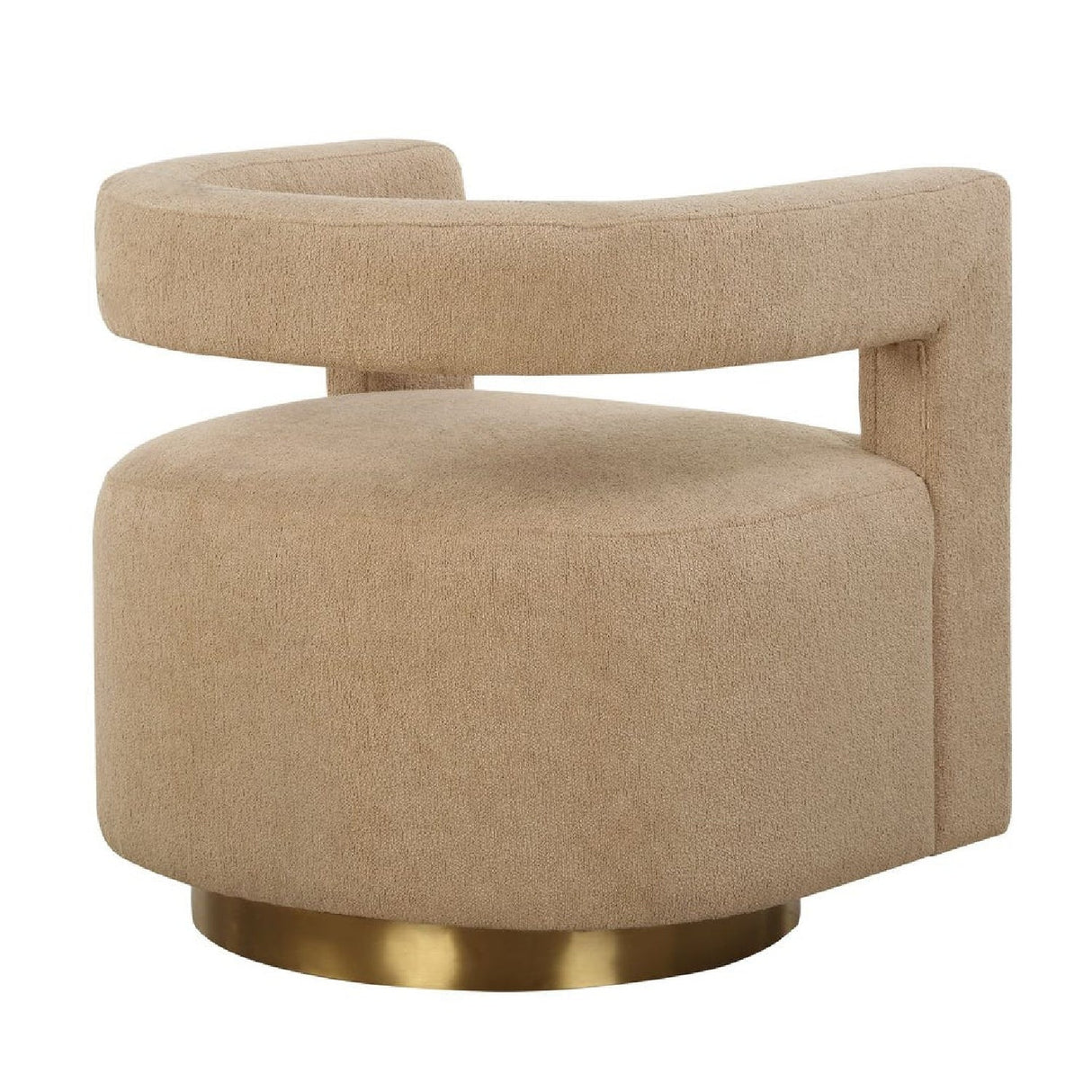 Beige Boucle Modern Swivel Chair by Uttermost Grounded, alternate view 5