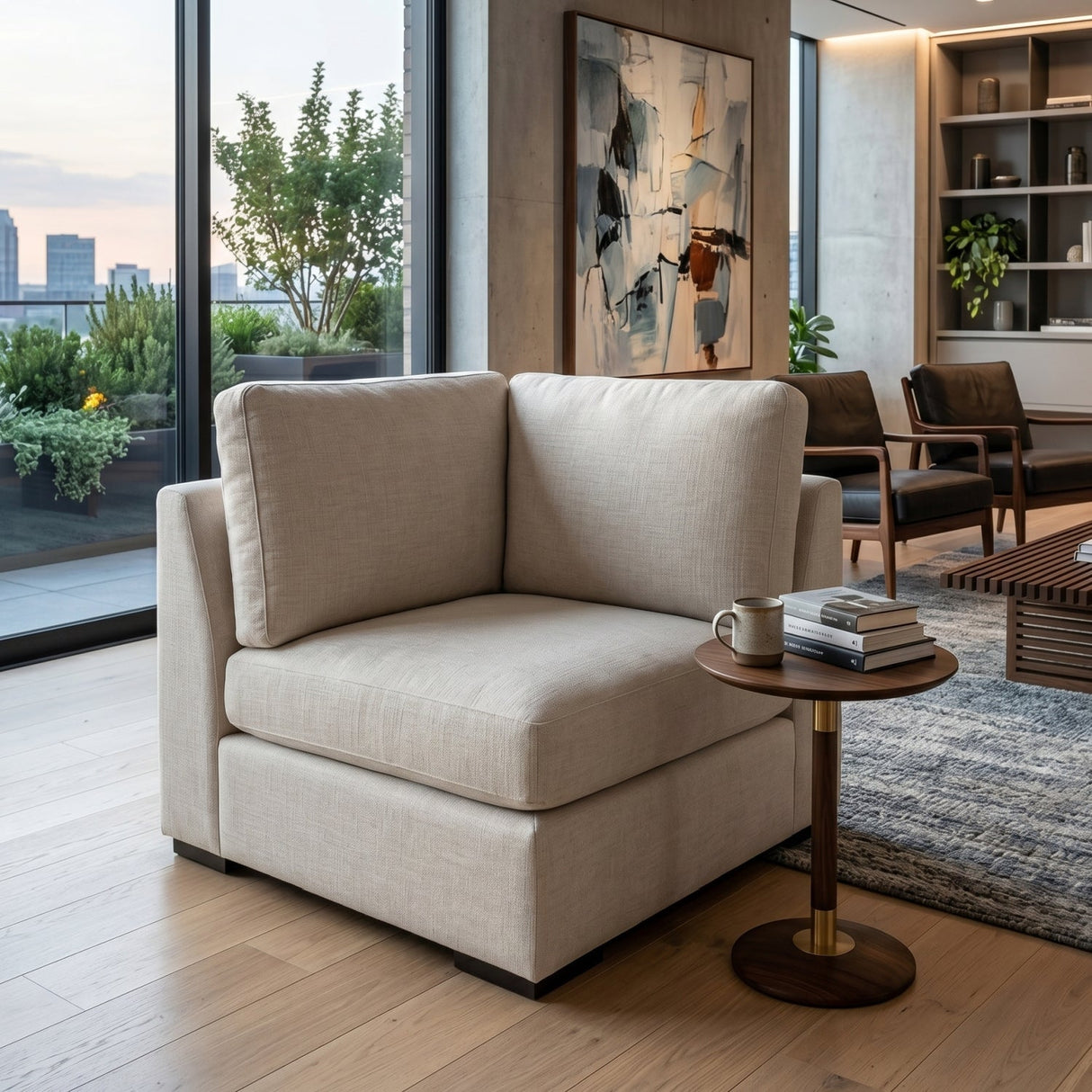 Modern European furniture - Beige Sectional Sofa - www.oroa.com
