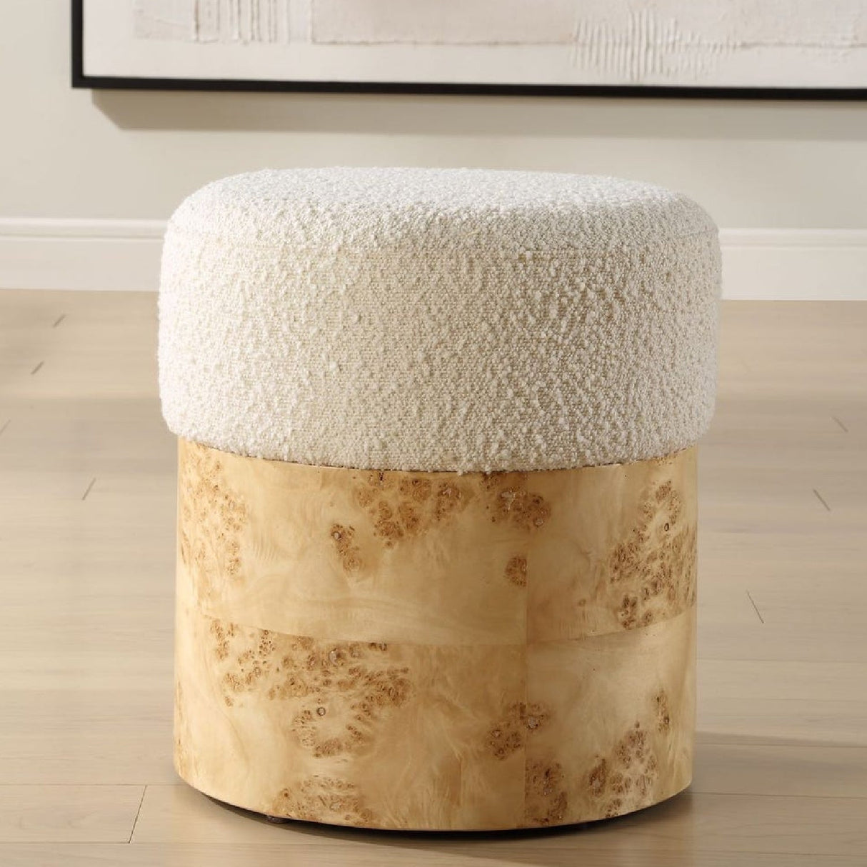 Poplar Burl Base Ottoman by Uttermost Swirls, alternate view 6