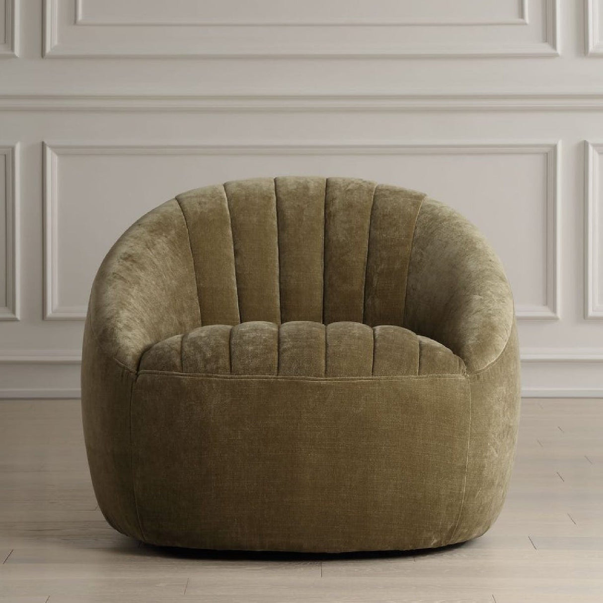 Green Chambray Channeled Swivel Chair by Uttermost Narrows, alternate view 8