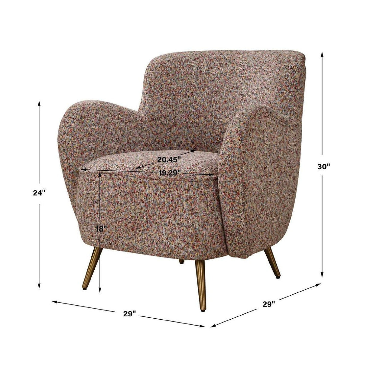 Textured Chenille Accent Chair by Uttermost Gemstone, alternate view 7