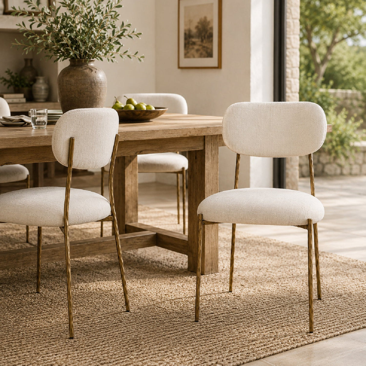 White Floating-Back Dining Chairs (2) by Uttermost Capture, alternate view 2