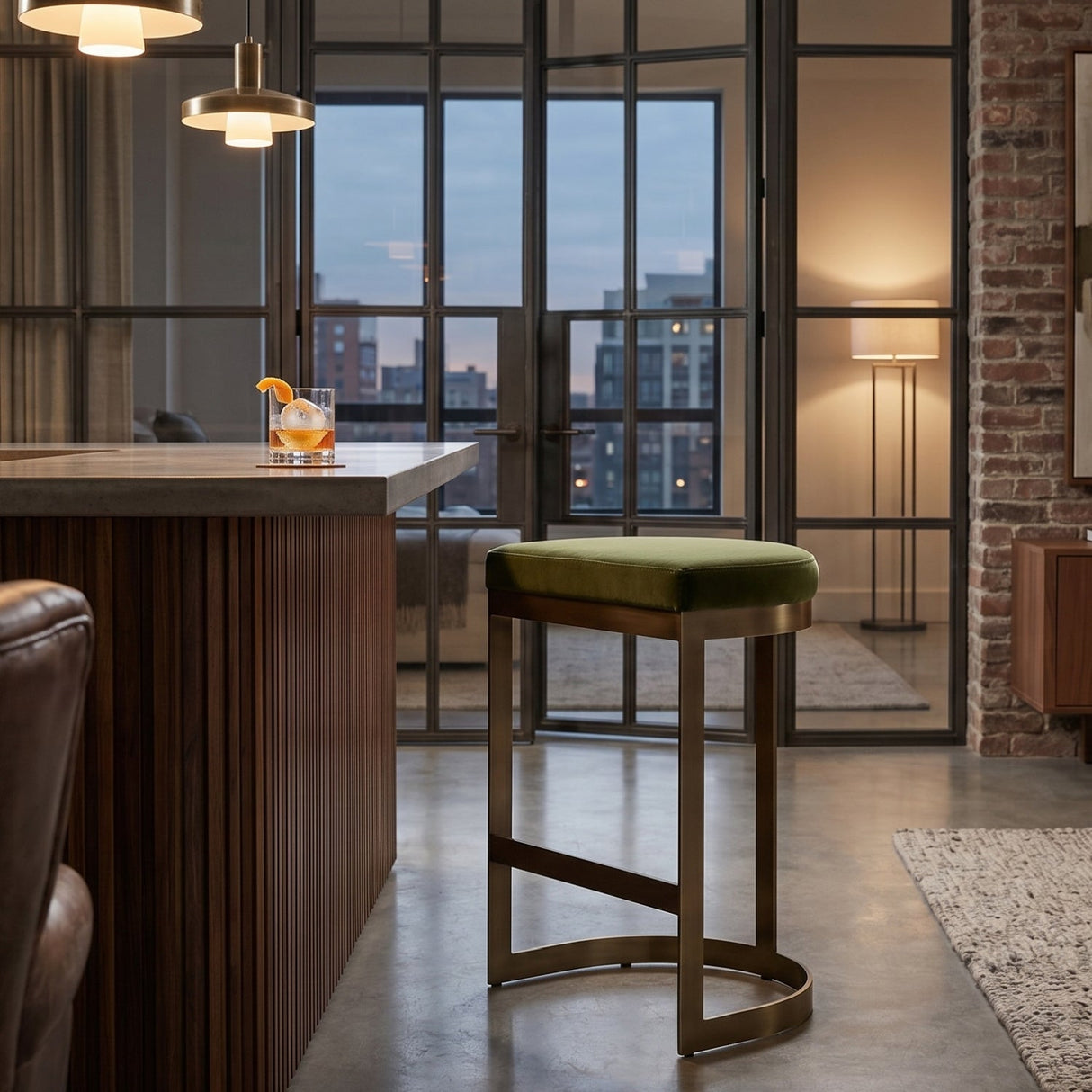 Modern European furniture - Iron Arched Counter Stool - www.oroa.com