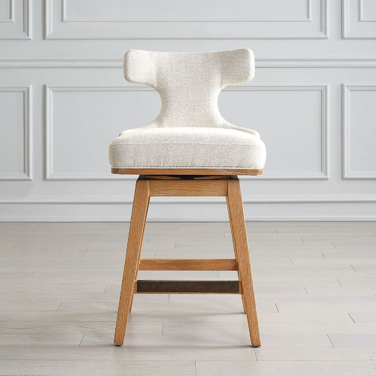 White Swivel Counter Stool by Uttermost Klismos, alternate view 2