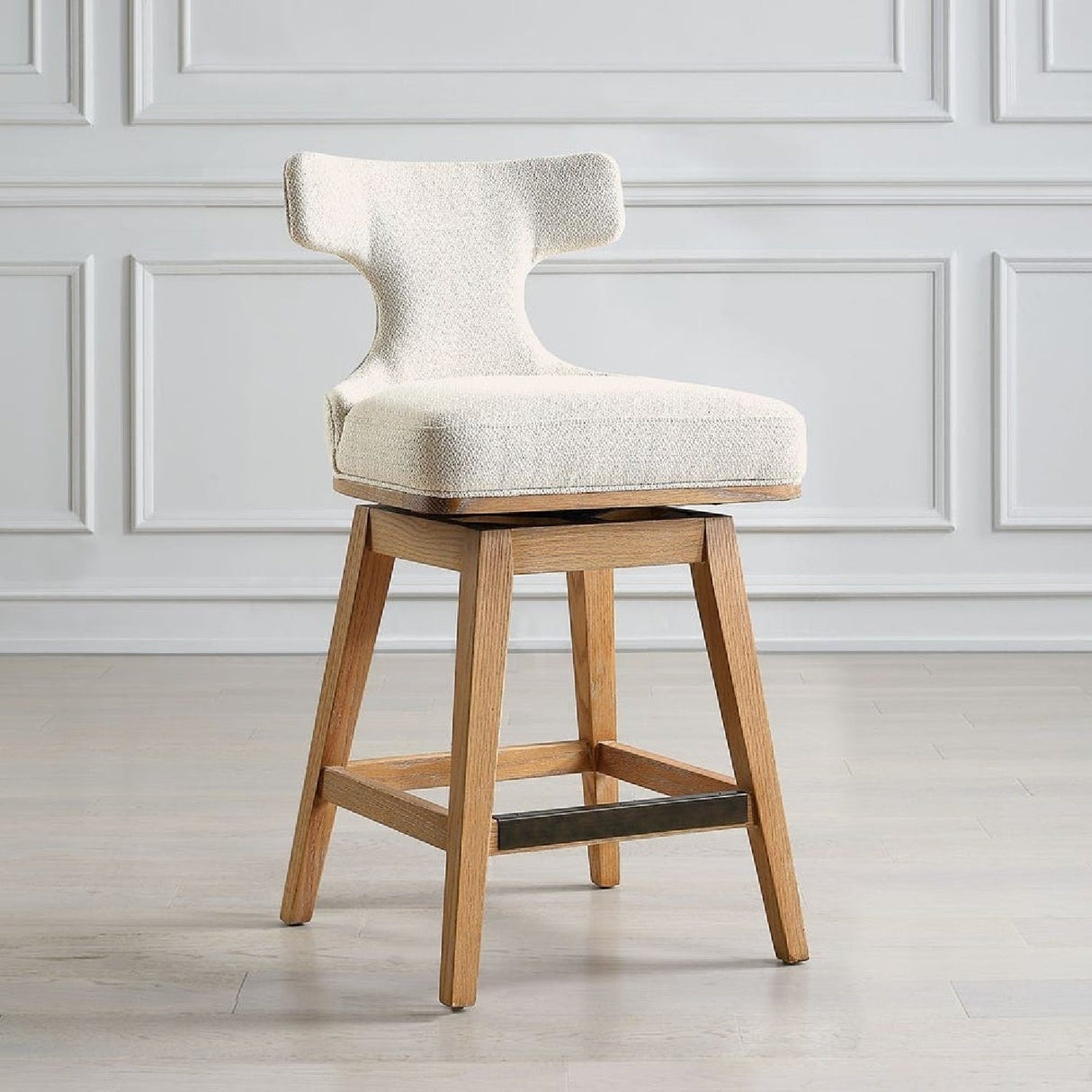 White Swivel Counter Stool by Uttermost Klismos, alternate view 8