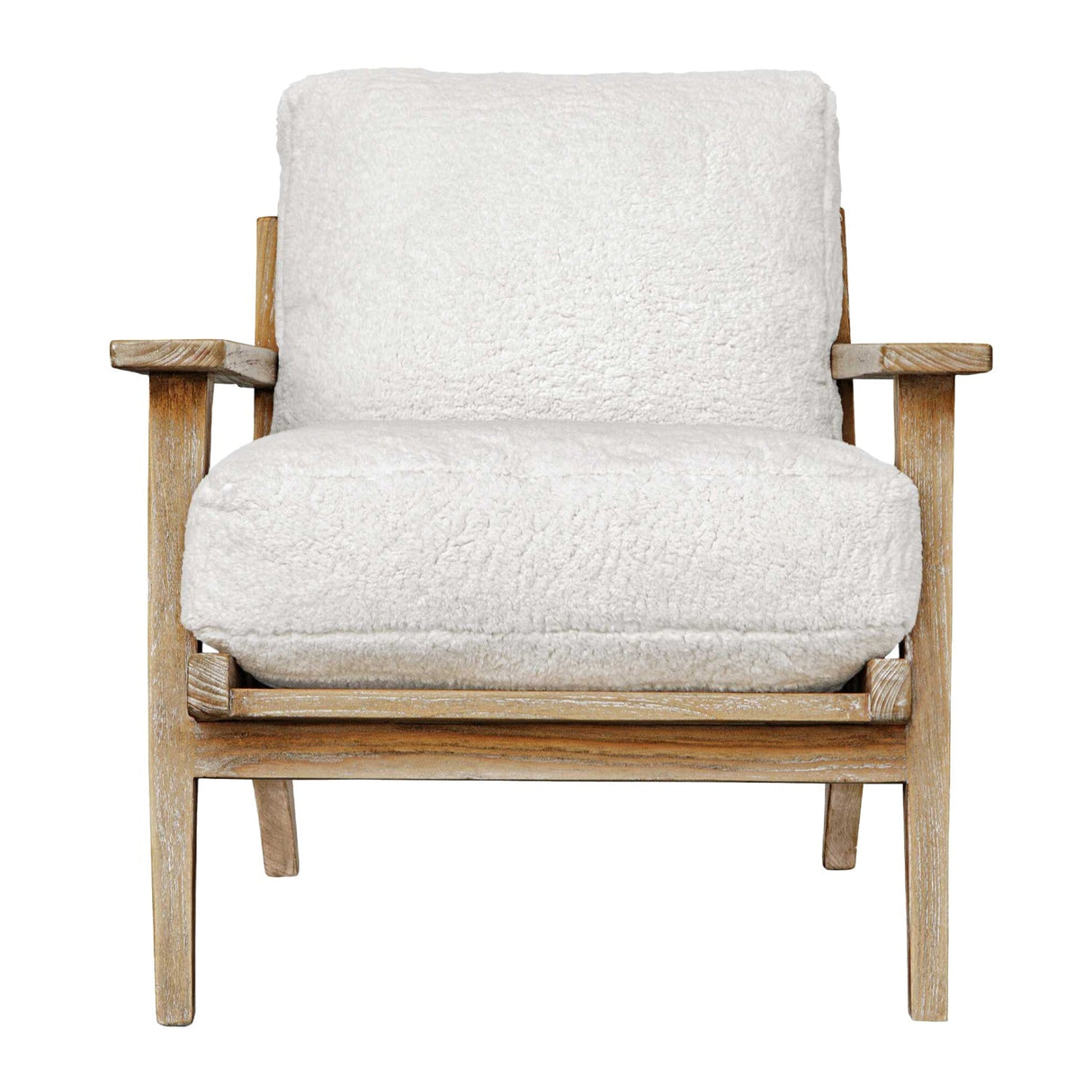 White Sheepskin Cushioned Lounge Chair by Uttermost Laid Back