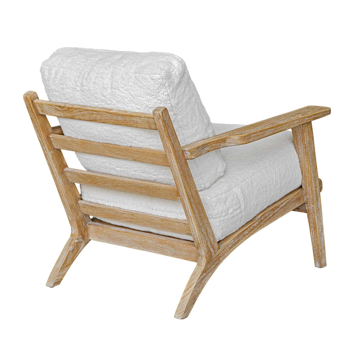 White Sheepskin Cushioned Lounge Chair by Uttermost Laid Back, alternate view 4