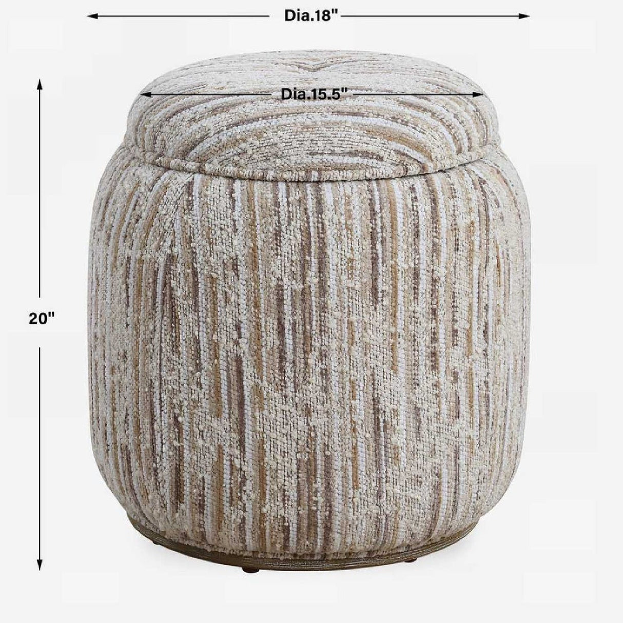 Tan Slubbed Boucle Storage Ottoman by Uttermost Dialogue, alternate view 5