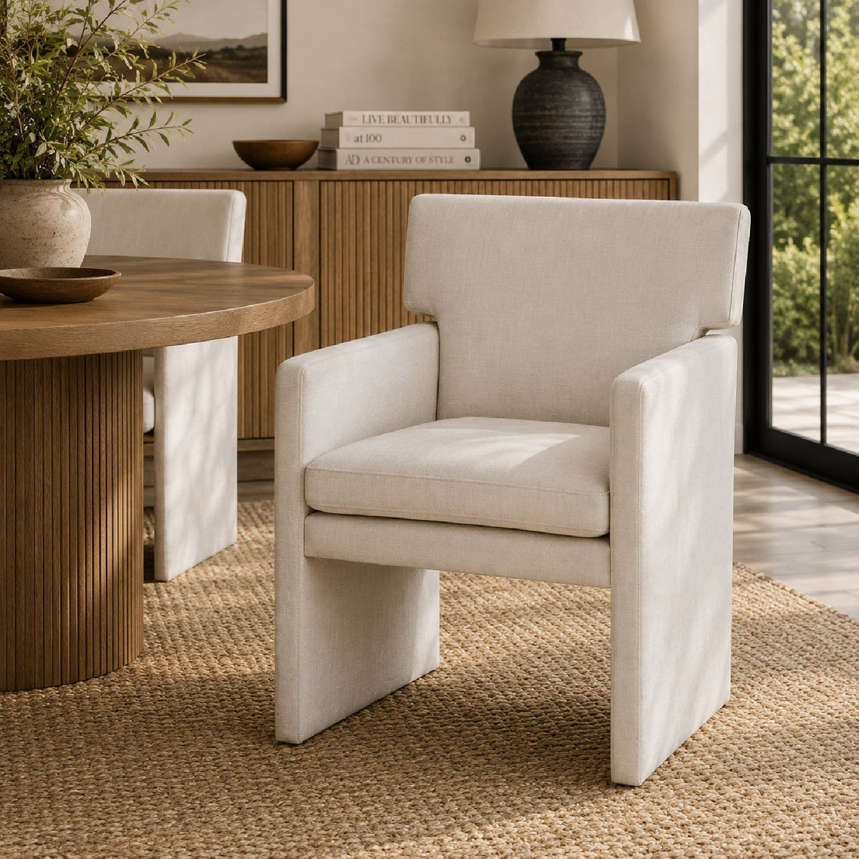 White Velvet Dining Chair by Uttermost Colette, alternate view 2