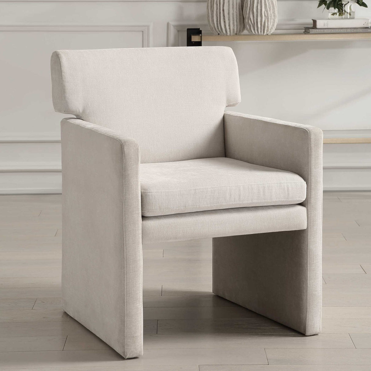 White Velvet Dining Chair by Uttermost Colette, alternate view 8