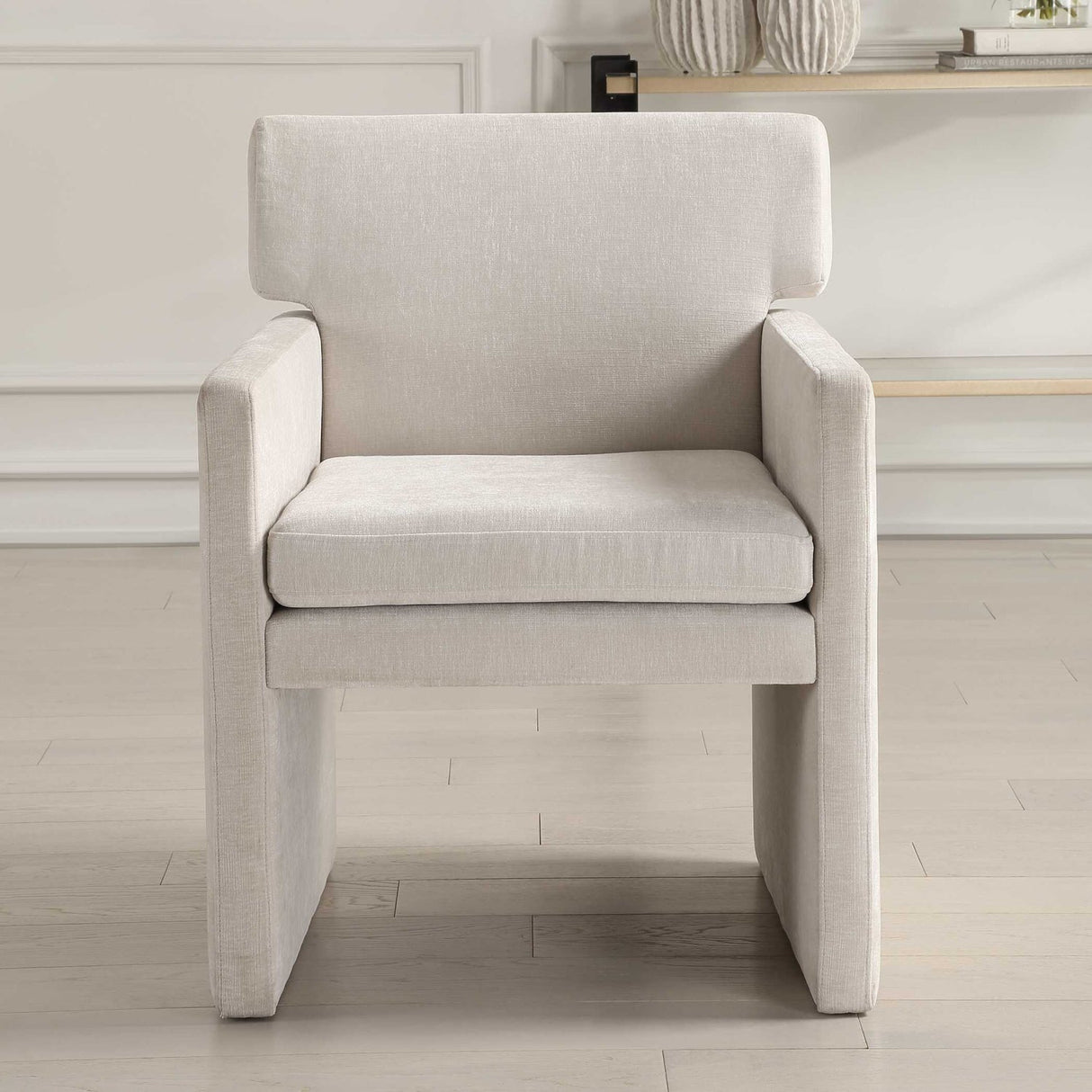 White Velvet Dining Chair by Uttermost Colette, alternate view 9