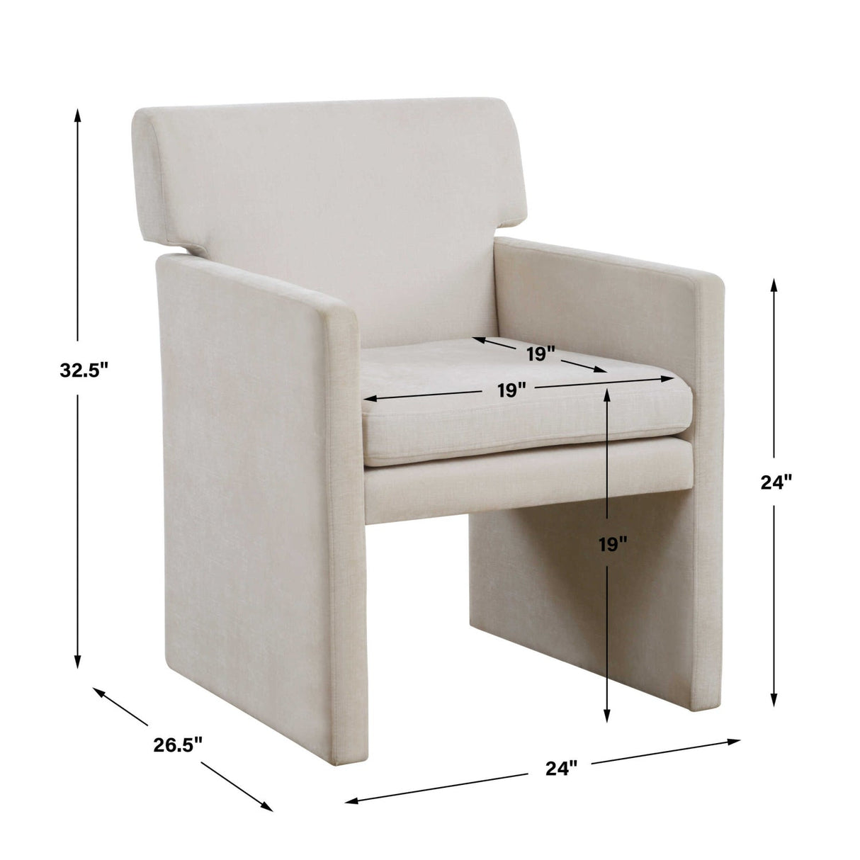 White Velvet Dining Chair by Uttermost Colette, alternate view 10