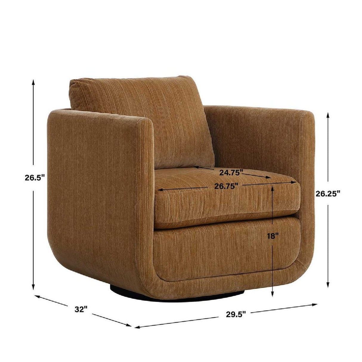 Modern European furniture - Chenille Rounded Swivel Chair - www.oroa.com