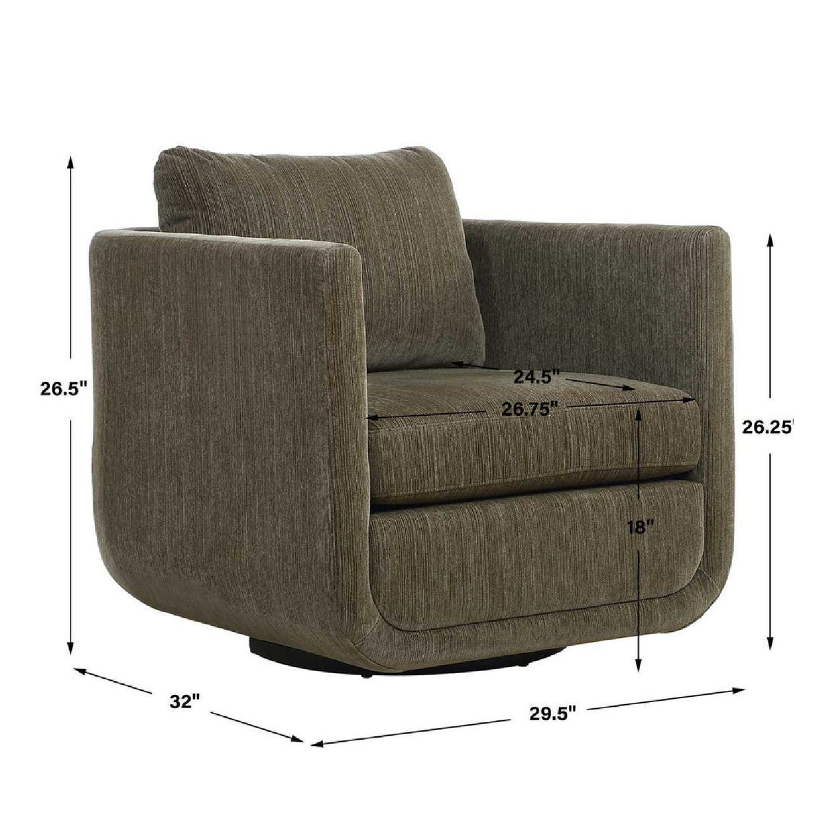 Modern European furniture - Chenille Rounded Swivel Chair - www.oroa.com