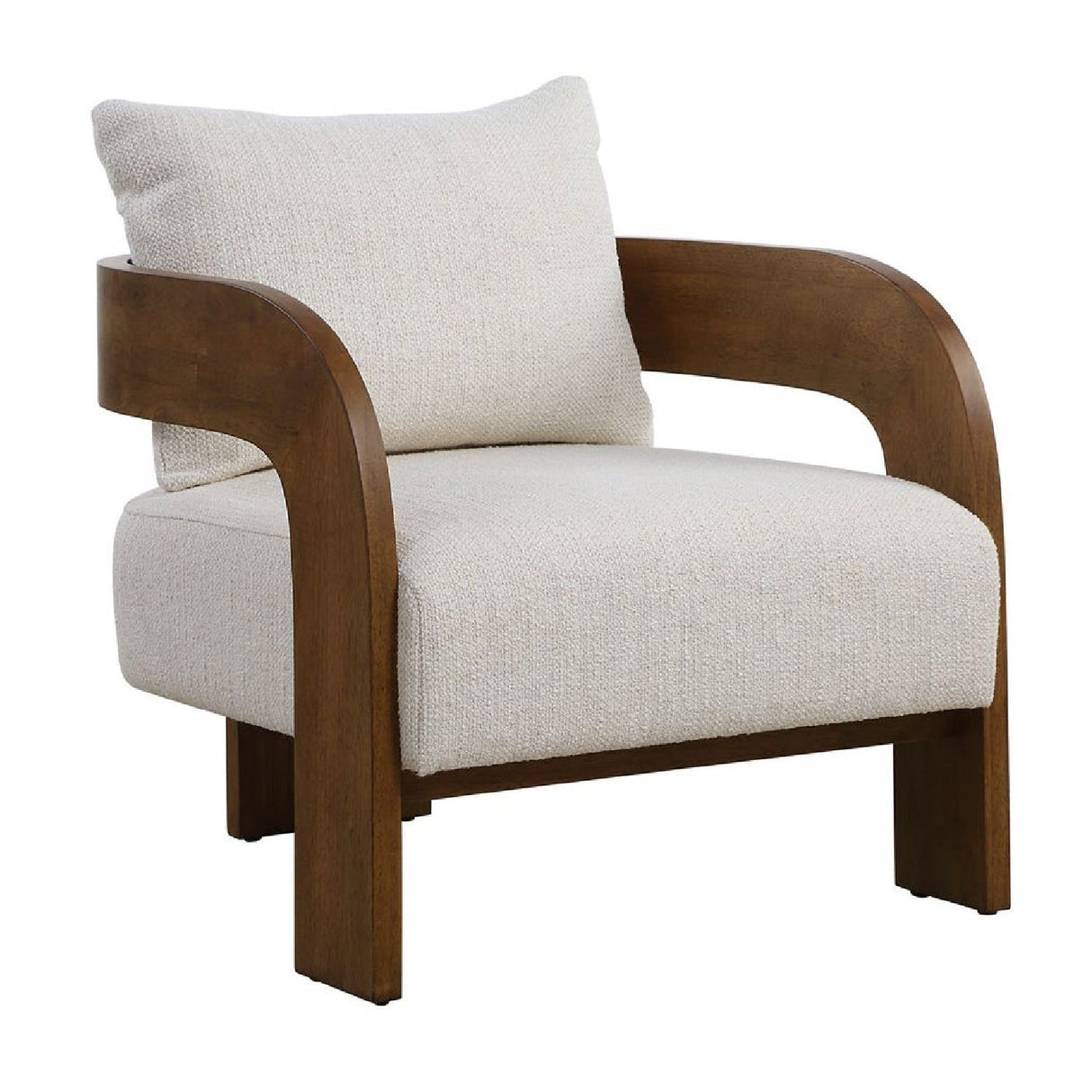 Solid Oak T-Back Accent Chair by Uttermost Rowan, alternate view 3