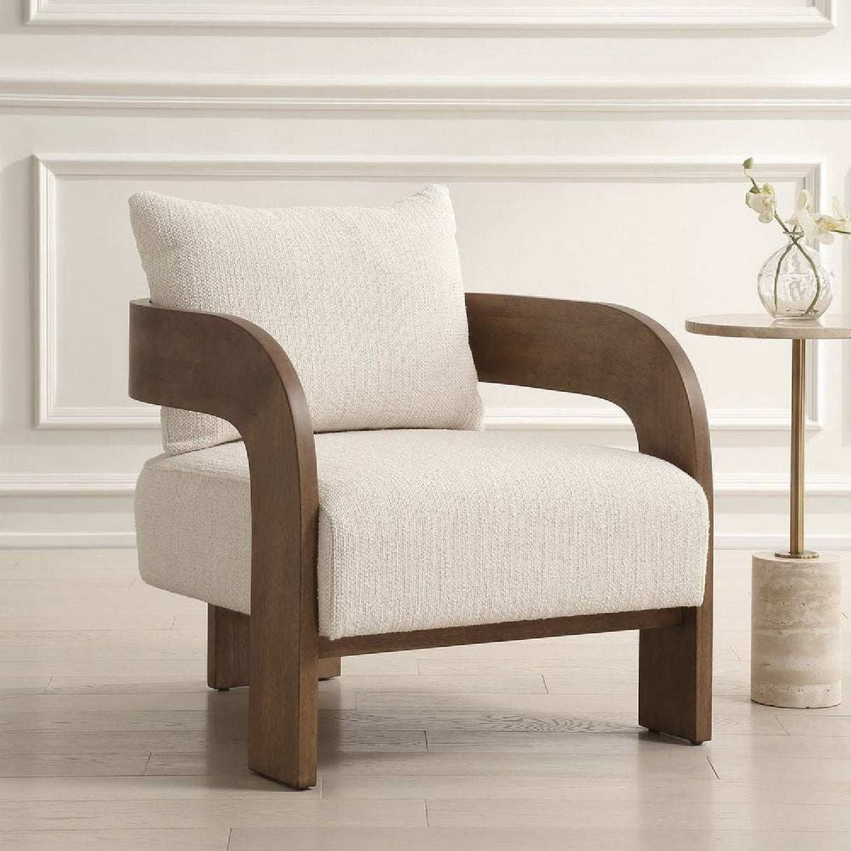 Solid Oak T-Back Accent Chair by Uttermost Rowan, alternate view 6