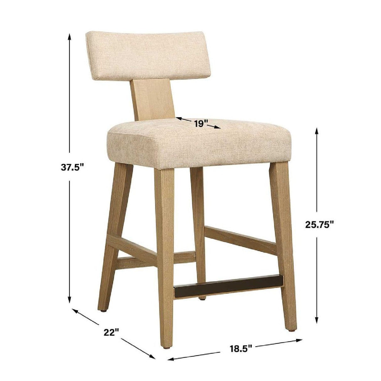 Modern European furniture - T-Shaped Back Counter Stool - www.oroa.com
