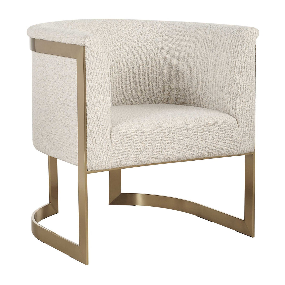 Tan Boucle Cantilevered Accent Chair by Uttermost Bellina, alternate view 3