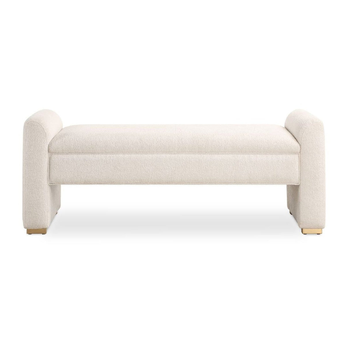 White Boucle Modern Bench by Uttermost Caliste