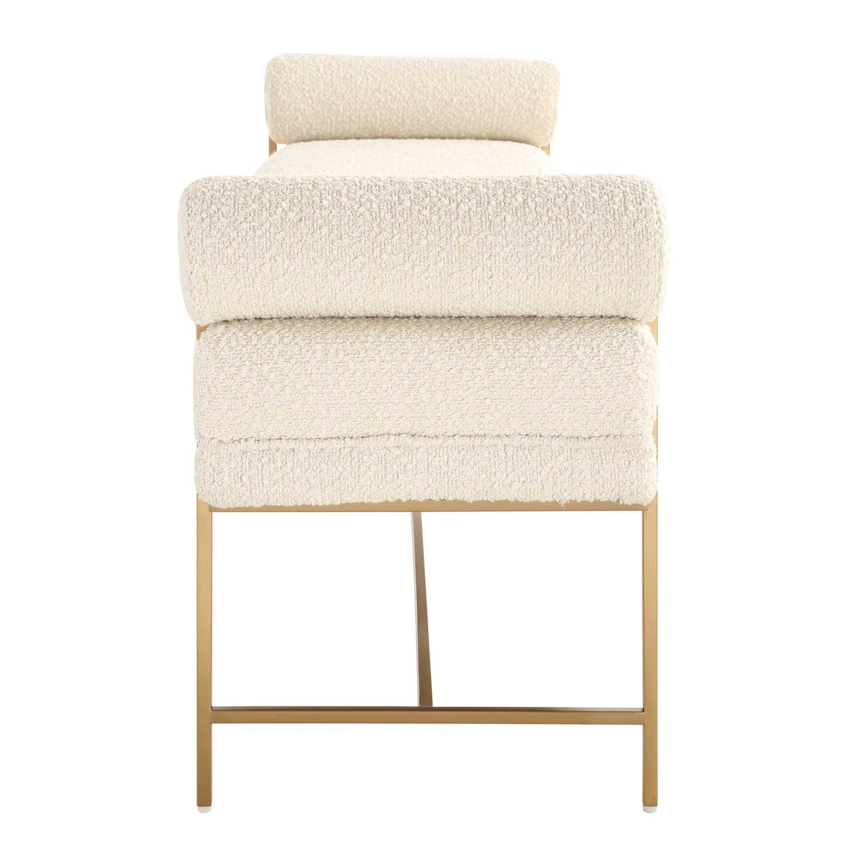 White Boucle Modern Bench by Uttermost Bolster, alternate view 4
