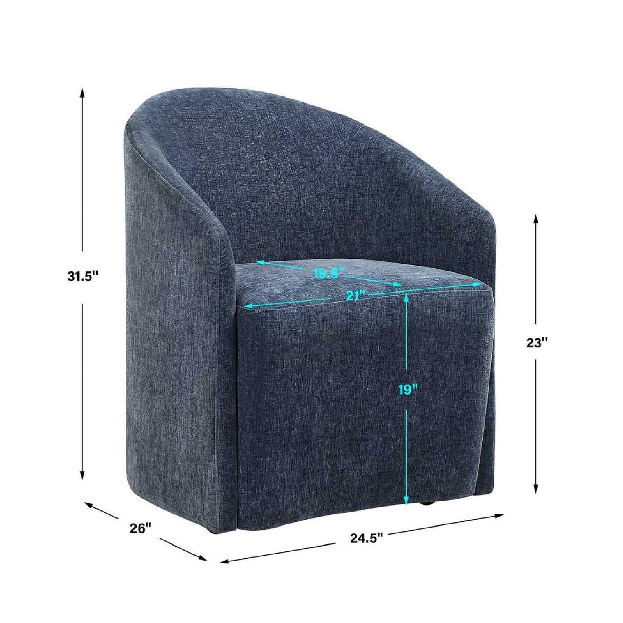 Modern European furniture - Velvet Dining Chair with Casters - www.oroa.com