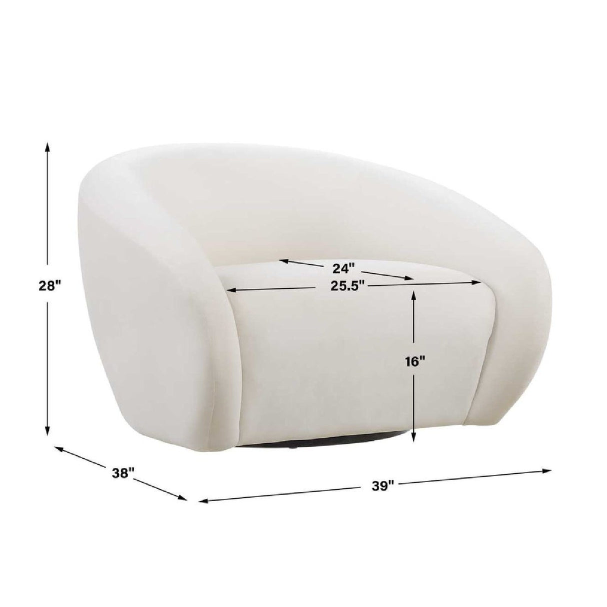 Modern European furniture - Curved-Back Velvet Swivel Chair - www.oroa.com