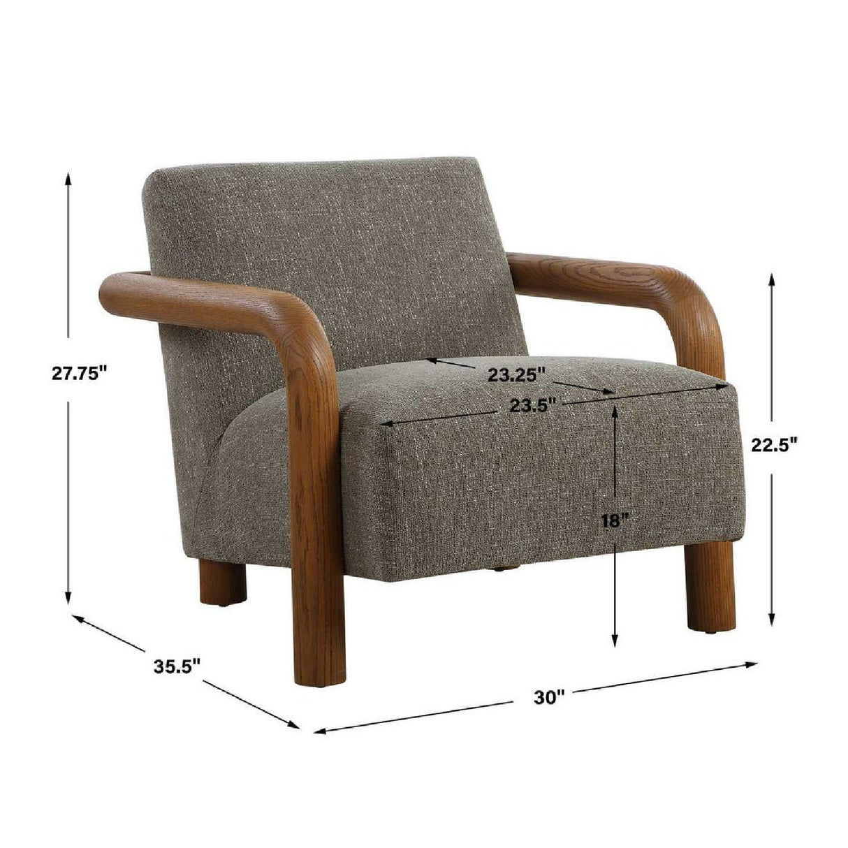 Green Chenille Accent Chair by Uttermost Balance, alternate view 5