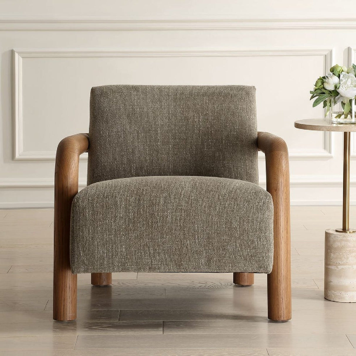 Green Chenille Accent Chair by Uttermost Balance, alternate view 7