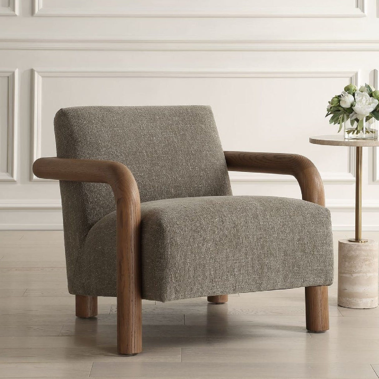 Green Chenille Accent Chair by Uttermost Balance, alternate view 2