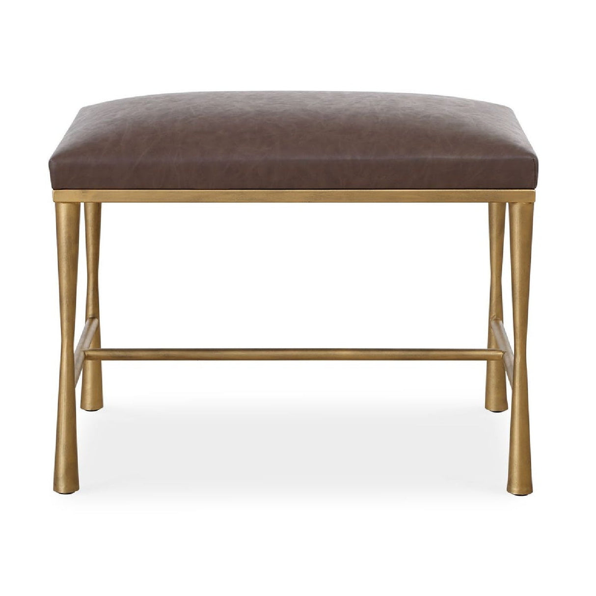 Brown Leather Inspired Bench S by Uttermost Reform