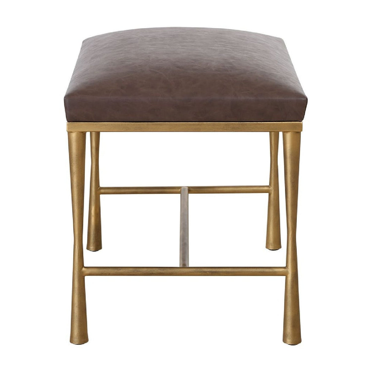 Brown Leather Inspired Bench S by Uttermost Reform, alternate view 3