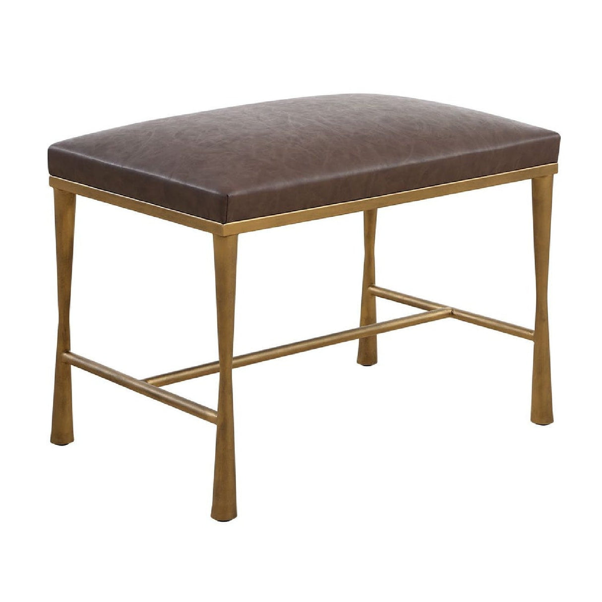 Brown Leather Inspired Bench S by Uttermost Reform, alternate view 4