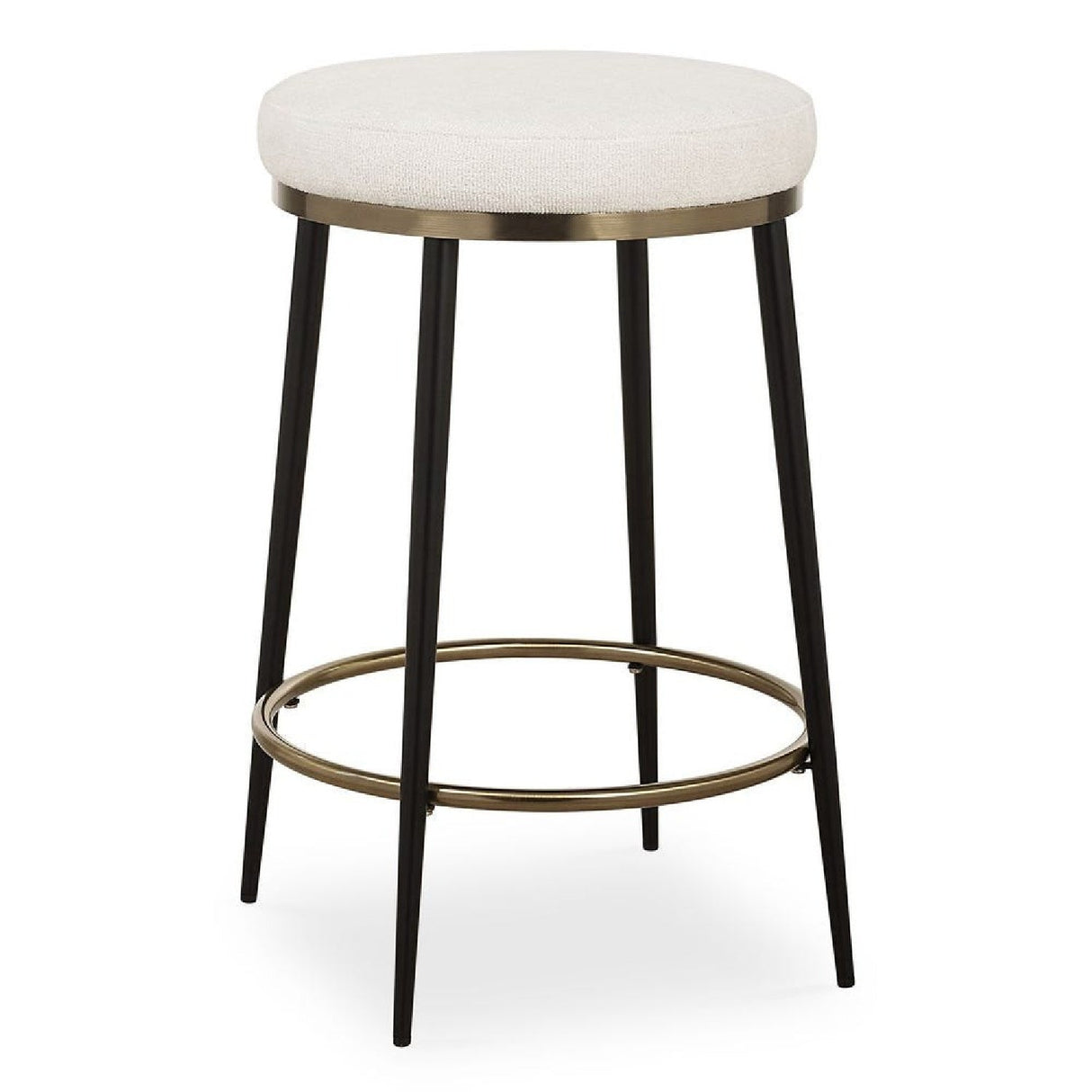 Cream Chenille Round Counter Stool by Uttermost Ensemble