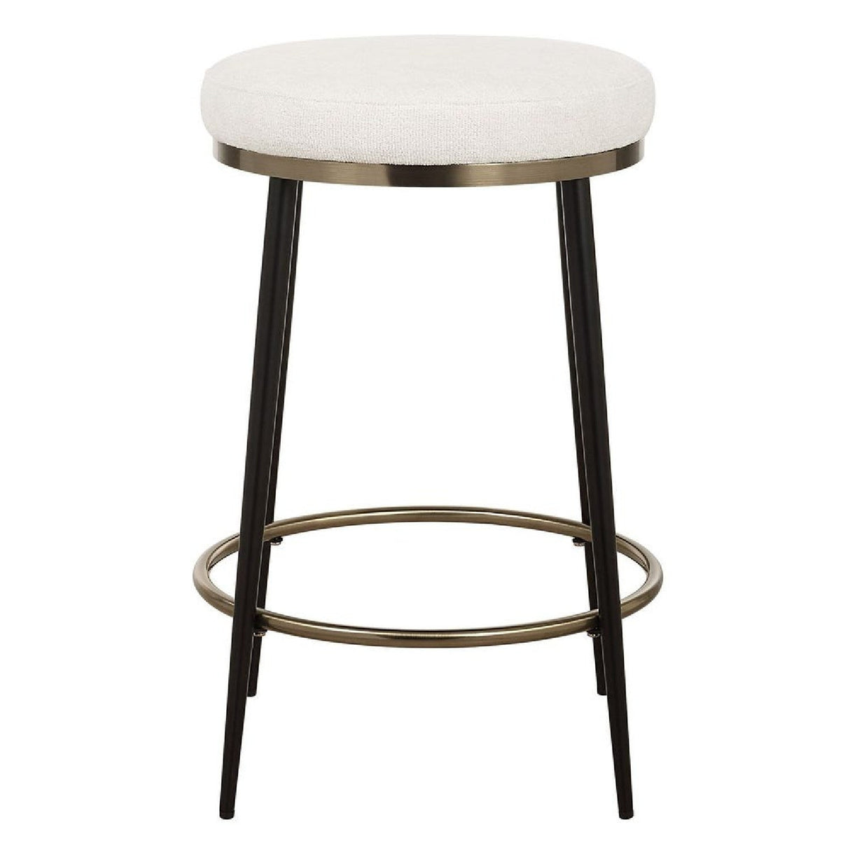 Cream Chenille Round Counter Stool by Uttermost Ensemble, alternate view 3